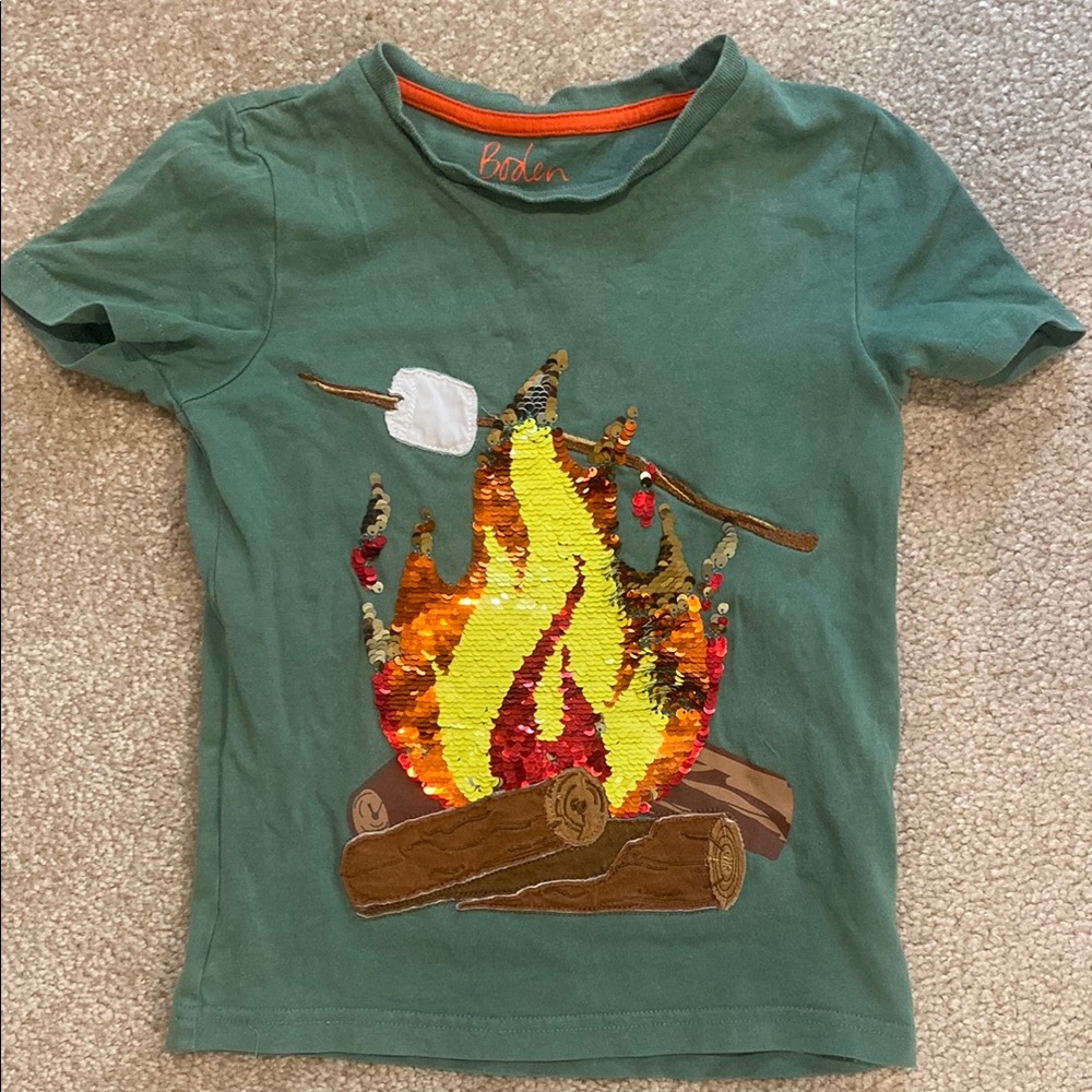 Kids Green Campfire T-Shirt
